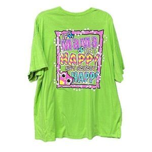 Gildan Women's Heavy Cotton If Mama Ain't Happy Ain't Nobody Happy Tee Green 2XL